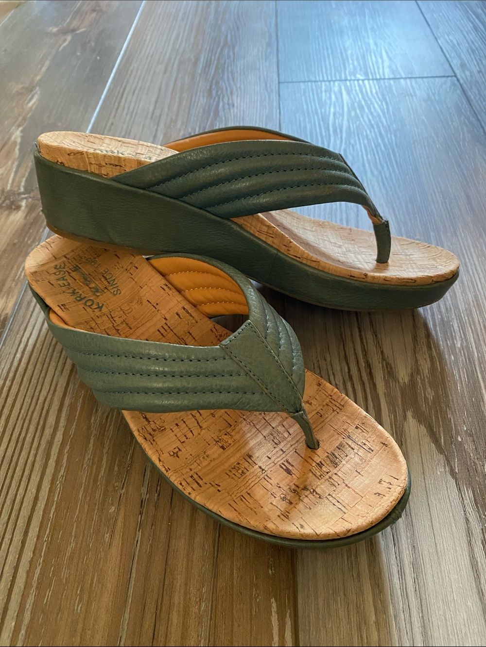 🩴Kork Ease🩴Teal Madison Wedge Sandals - Picture 4 of 11